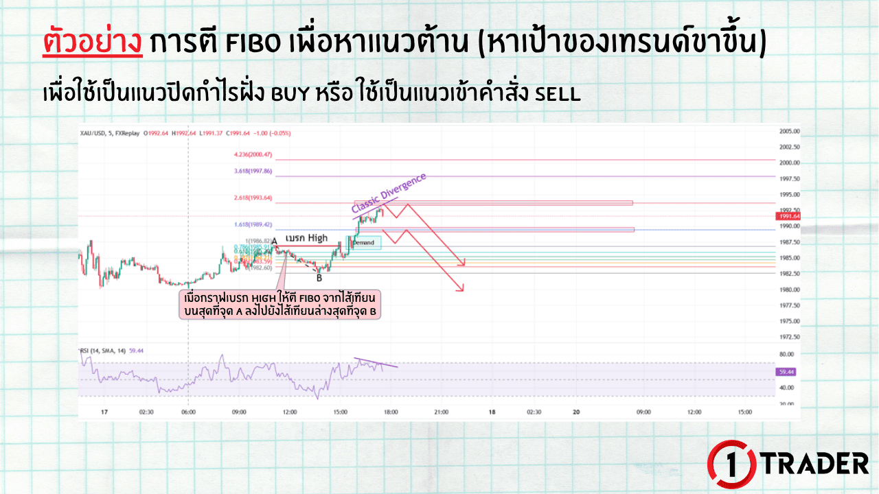 ตัวอย่างการตี FIBO ทั้งสองประเภทในกราฟจริง